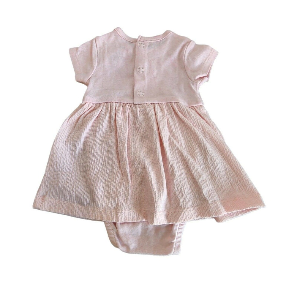 Carter's 3 Month 3M Infant Pastel Pink Bunny Dress Snap Close Bloomers Easter - Picture 2 of 5